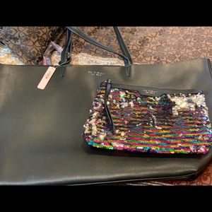 Victoria secret tote and cosmetic pouch